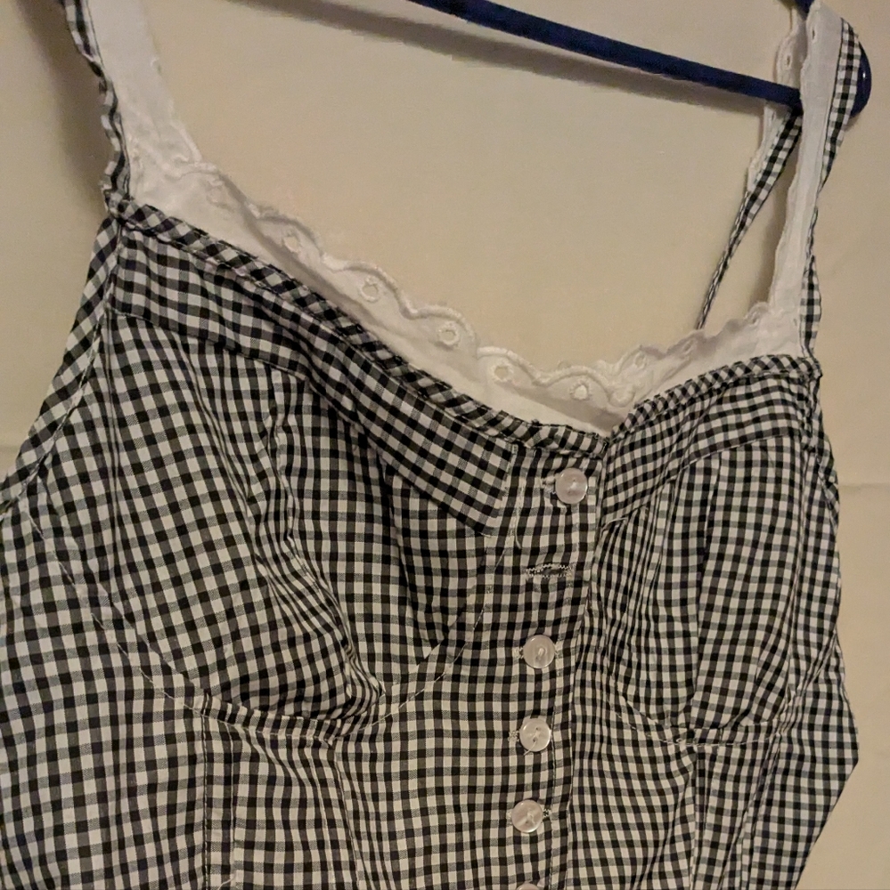 Black and White Gingham Top